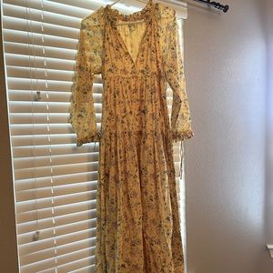 Urban Outfitters yellow floral maxi dress